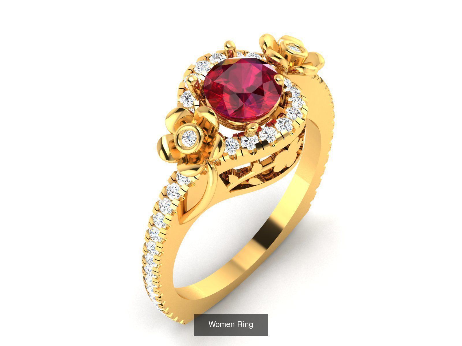 28 Gemstone Ring 3dm  3D Model Collection_24