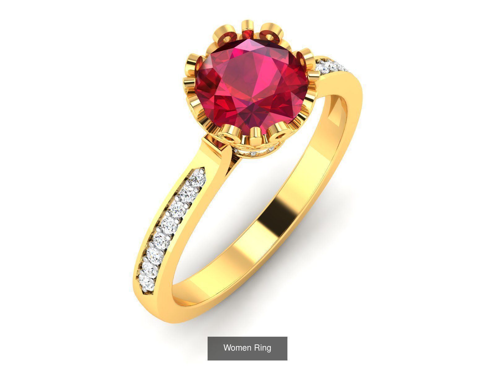 28 Gemstone Ring 3dm  3D Model Collection_5