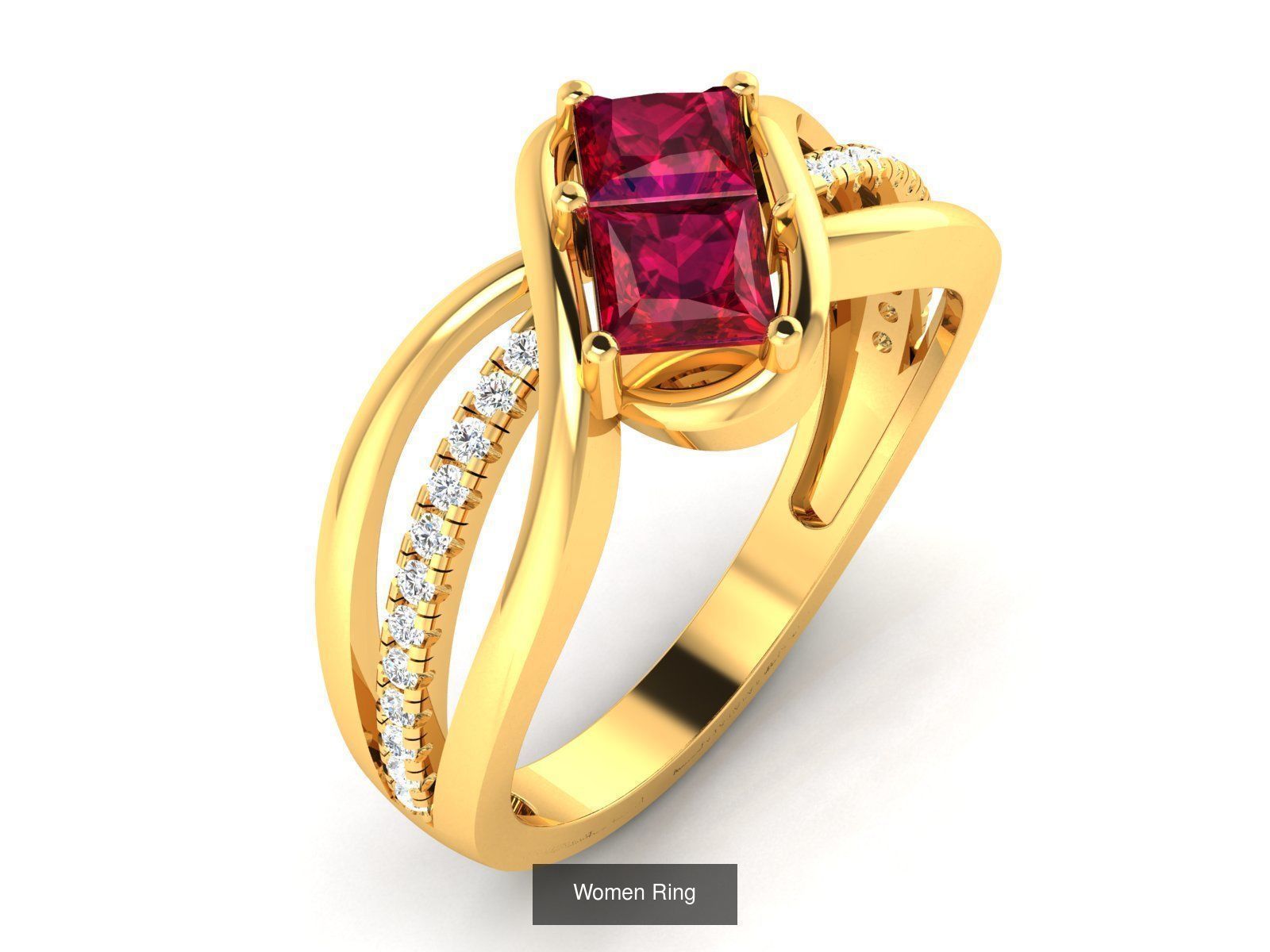 28 Gemstone Ring 3dm  3D Model Collection_15