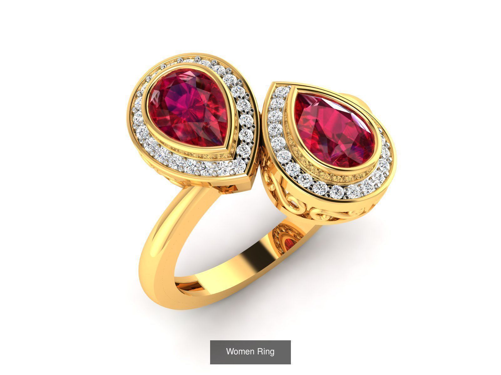 28 Gemstone Ring 3dm  3D Model Collection_30