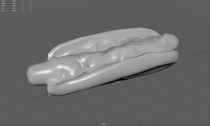 Hot dog with mustard Low-poly 3D model 5