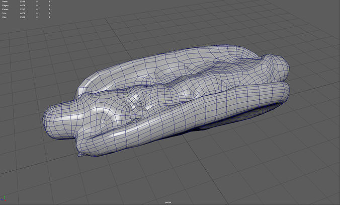 Hot dog with mustard Low-poly 3D model 6