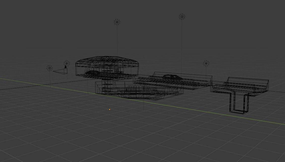 SCIFI scytrain  Low-poly 3D model_11