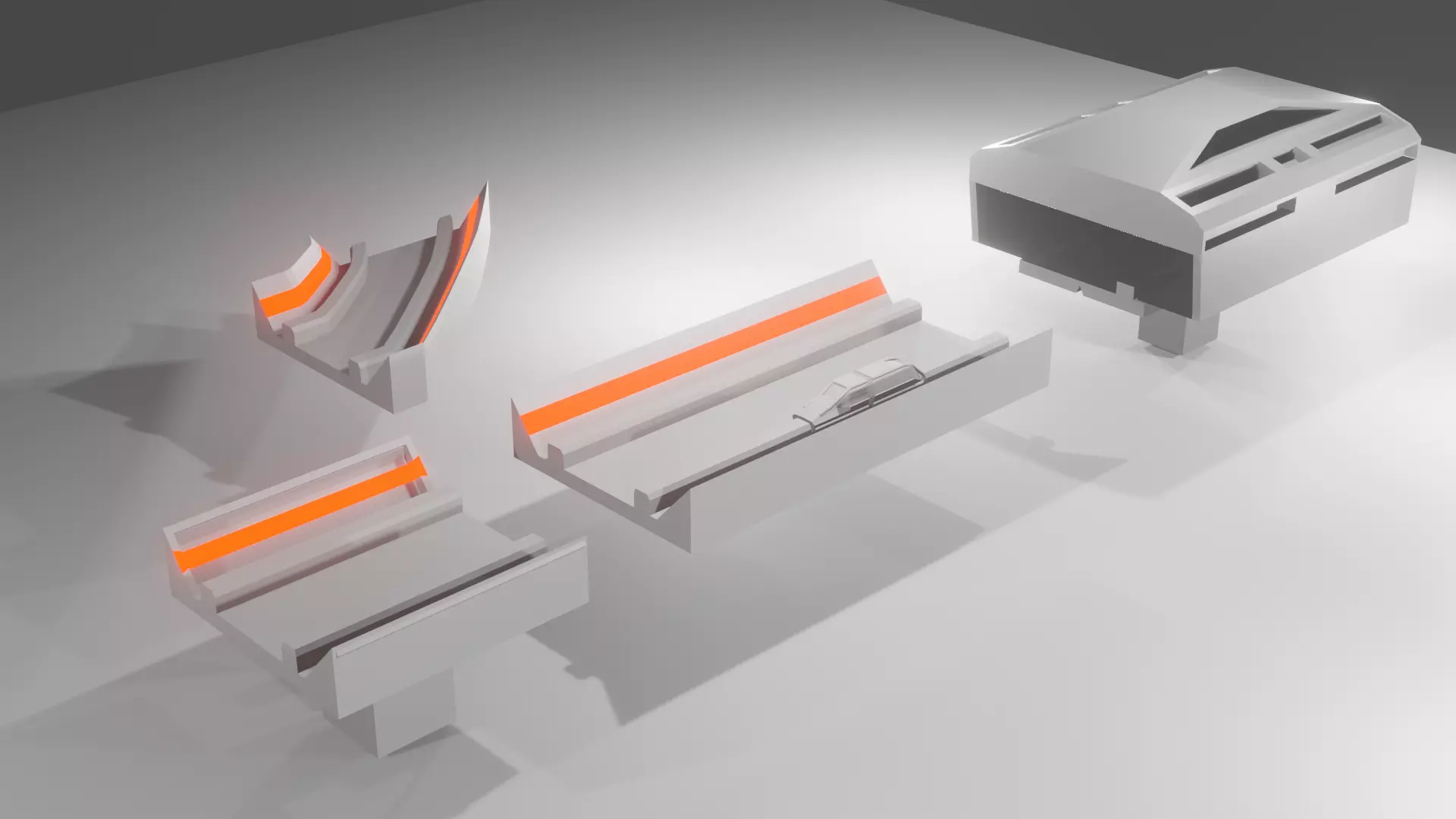 SCIFI scytrain  Low-poly 3D model_0