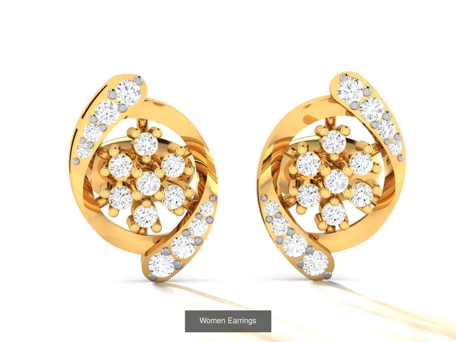 103 Women Earrings  3D Model Collection_113
