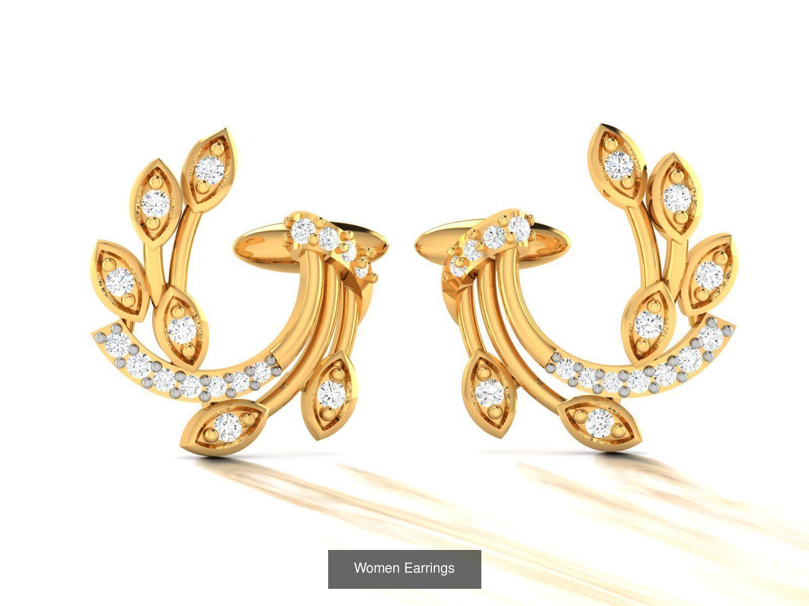 103 Women Earrings  3D Model Collection_124
