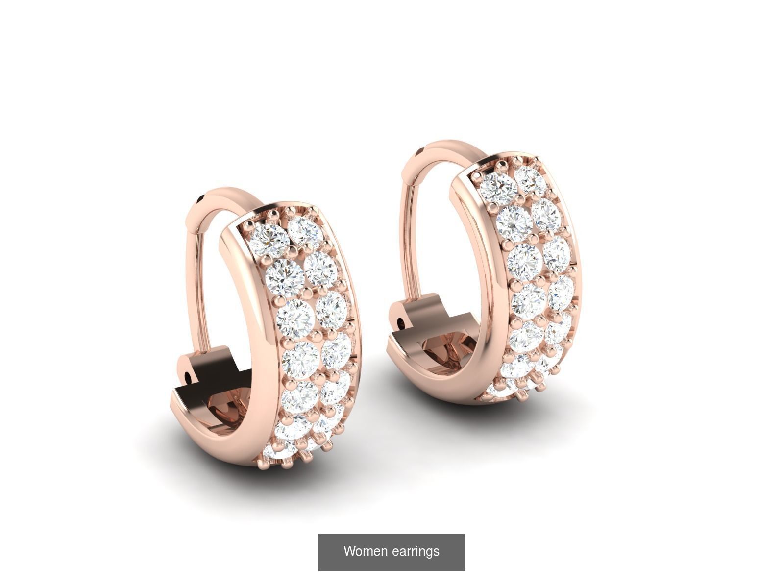 103 Women Earrings  3D Model Collection_57
