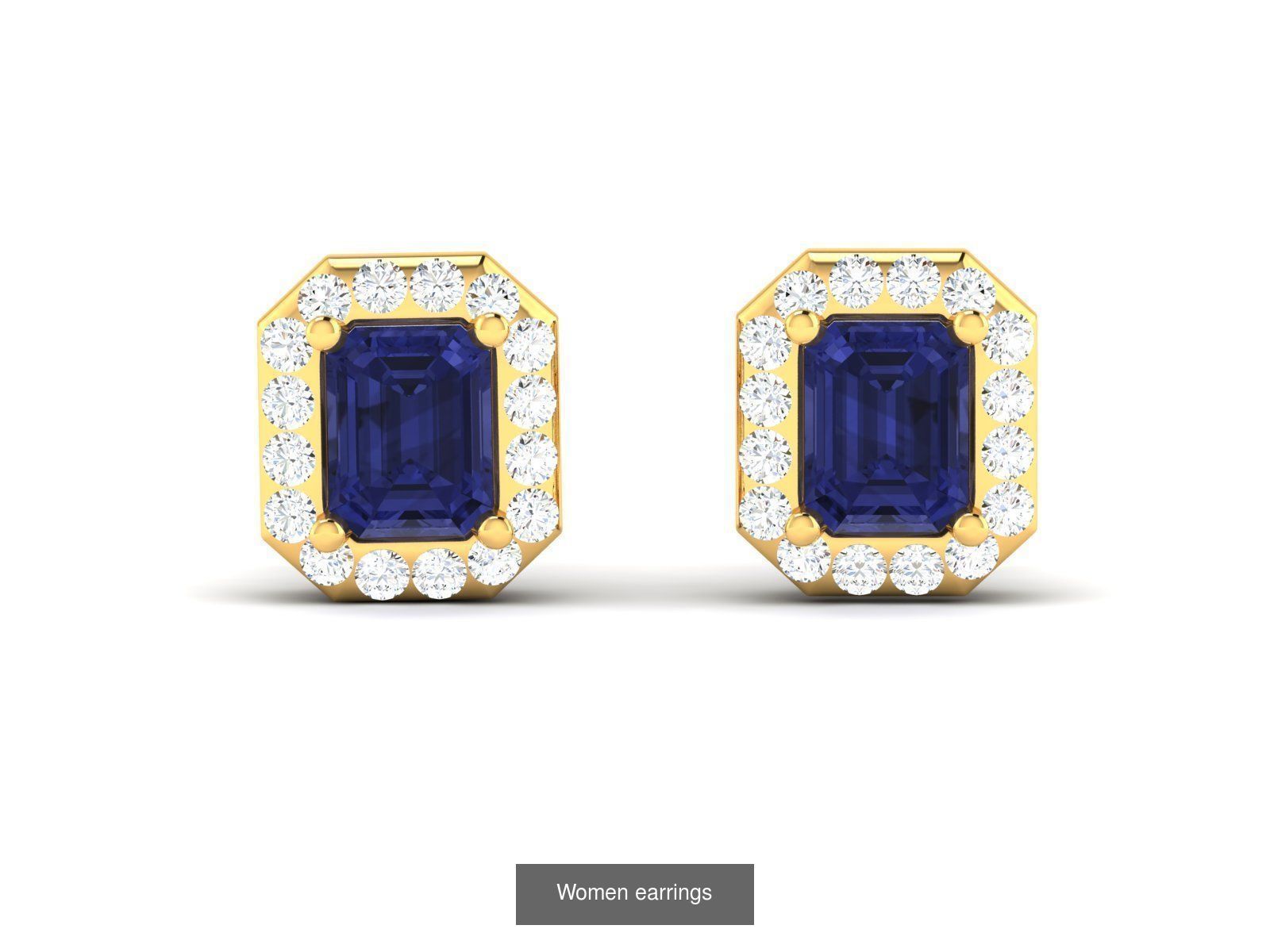 103 Women Earrings  3D Model Collection_86