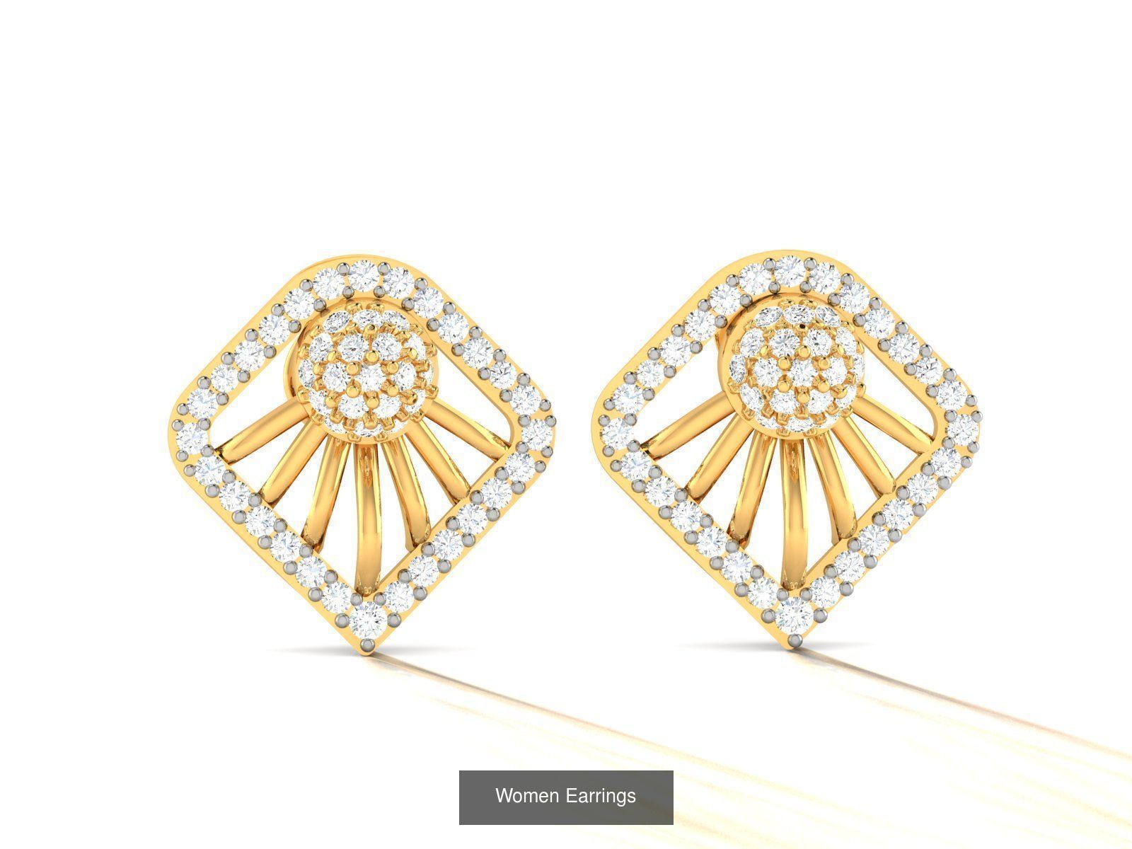 103 Women Earrings  3D Model Collection_123