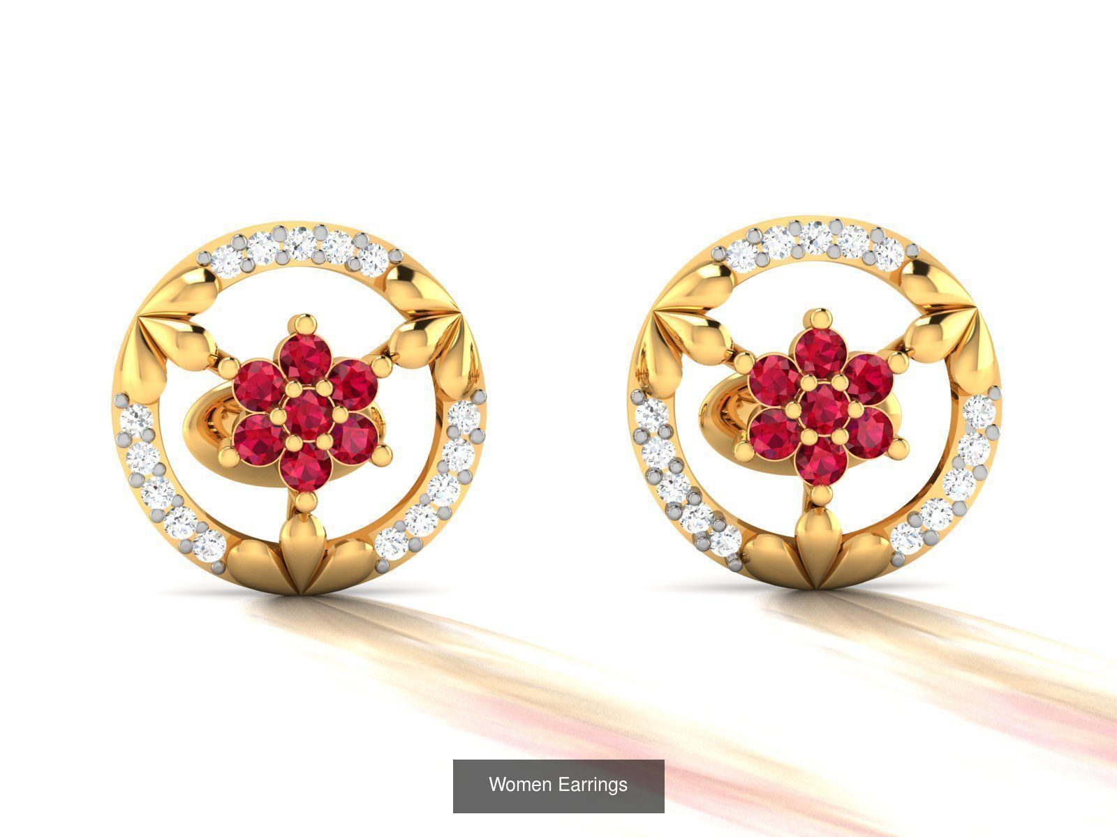 103 Women Earrings  3D Model Collection_111