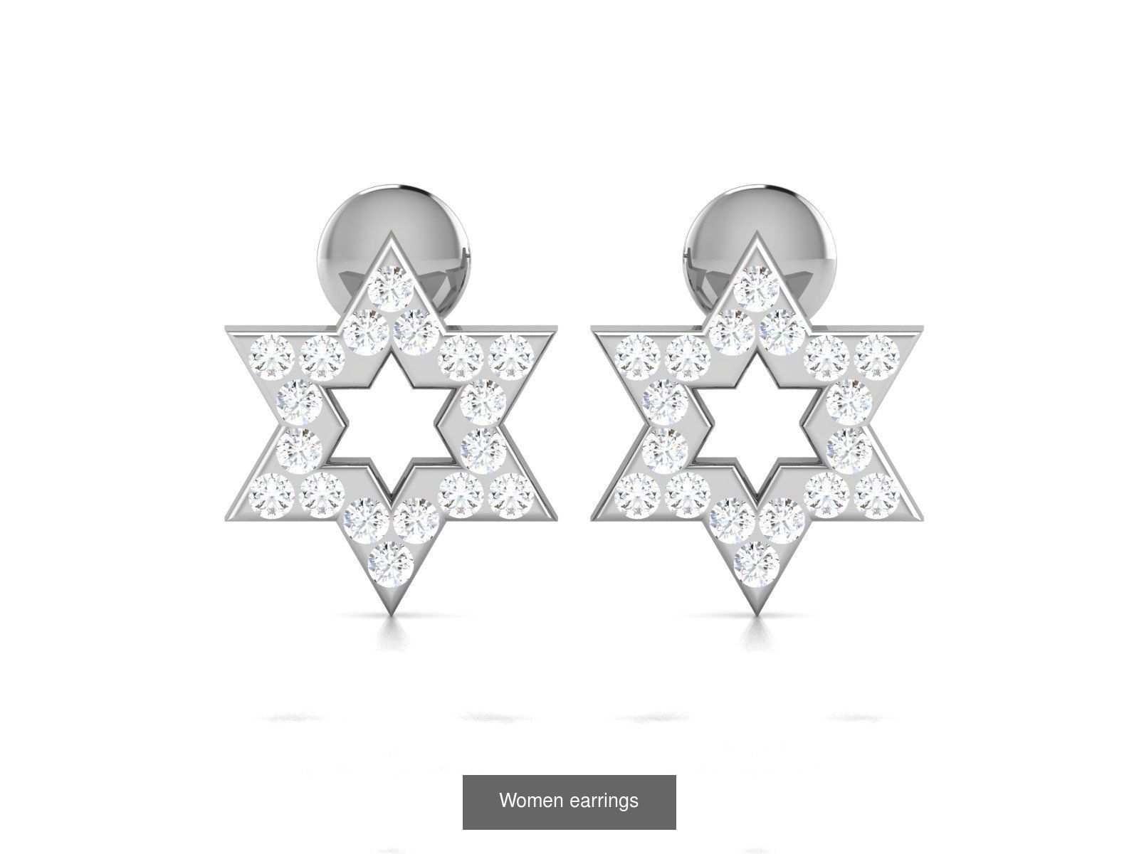 103 Women Earrings  3D Model Collection_81