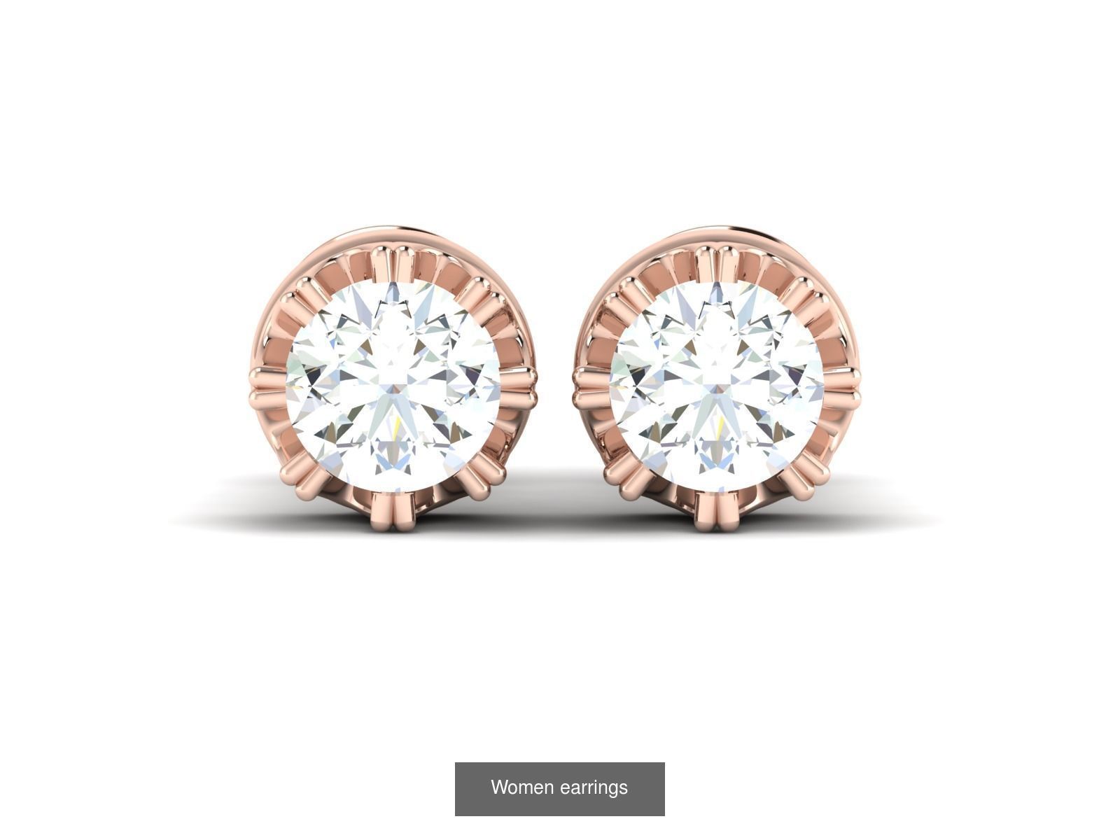 103 Women Earrings  3D Model Collection_58