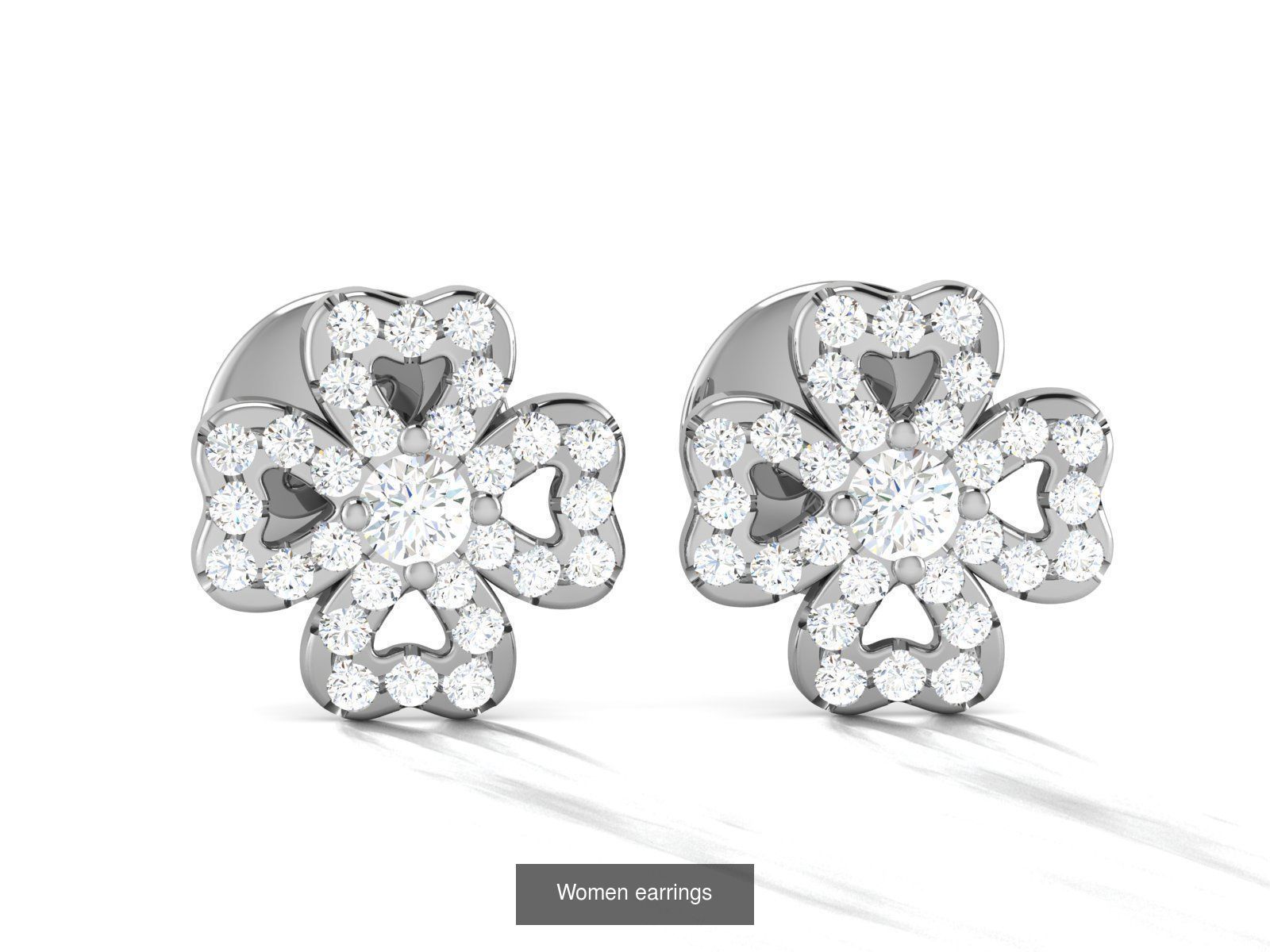 103 Women Earrings  3D Model Collection_98