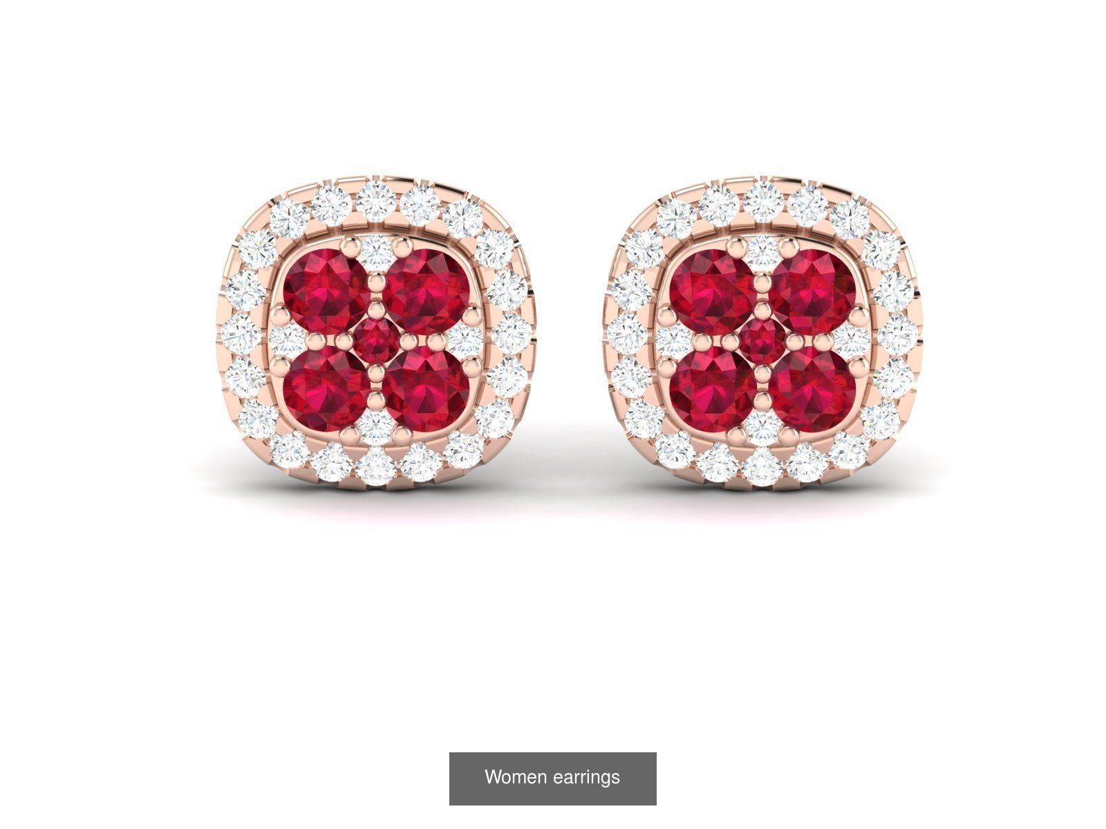 103 Women Earrings  3D Model Collection_71