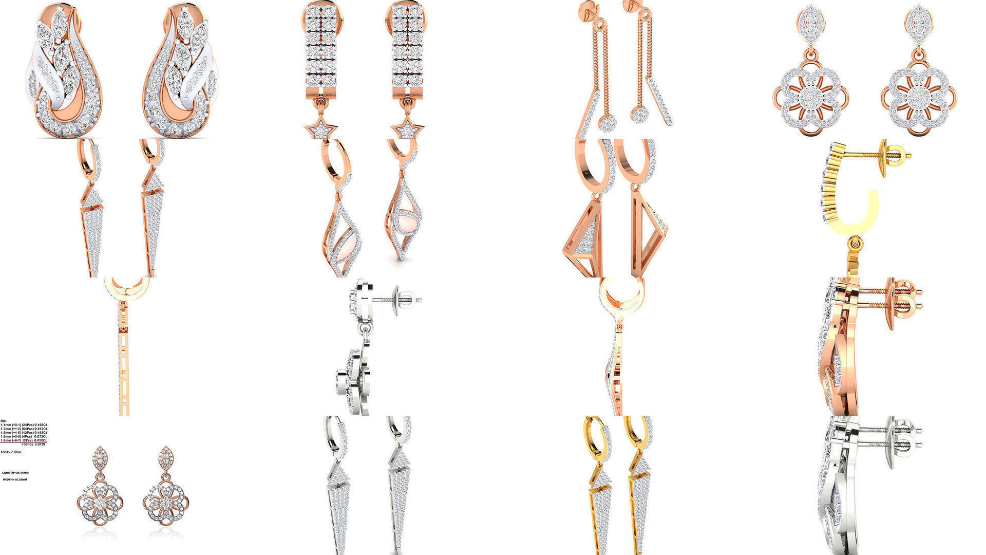 103 Women Earrings  3D Model Collection_36