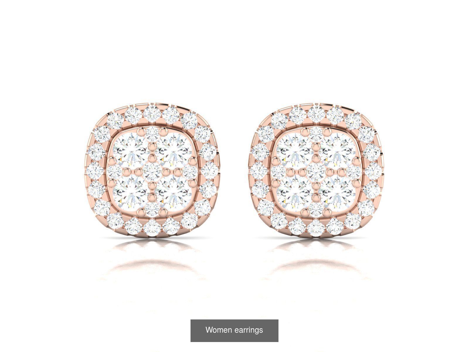 103 Women Earrings  3D Model Collection_46