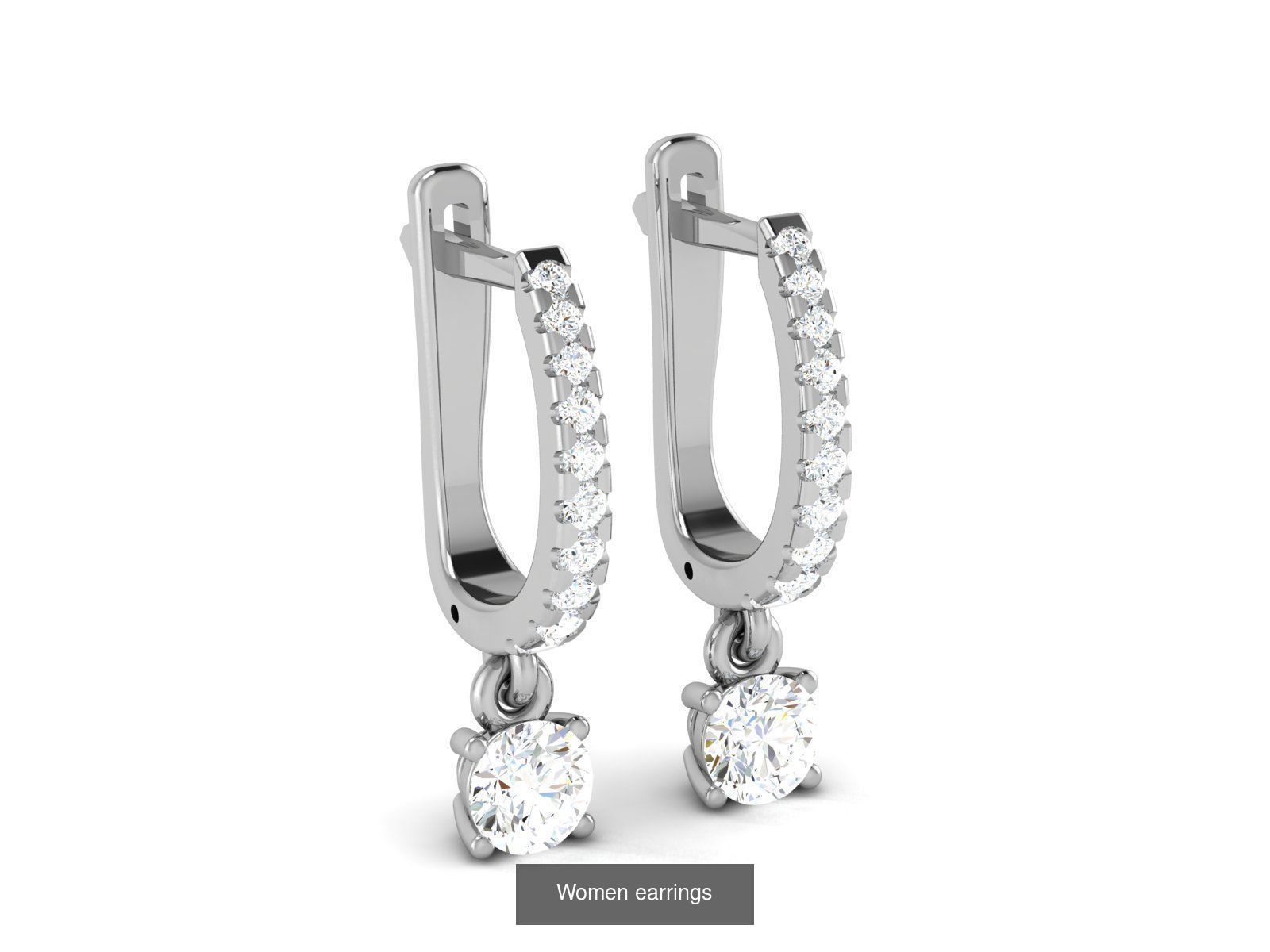 103 Women Earrings  3D Model Collection_93