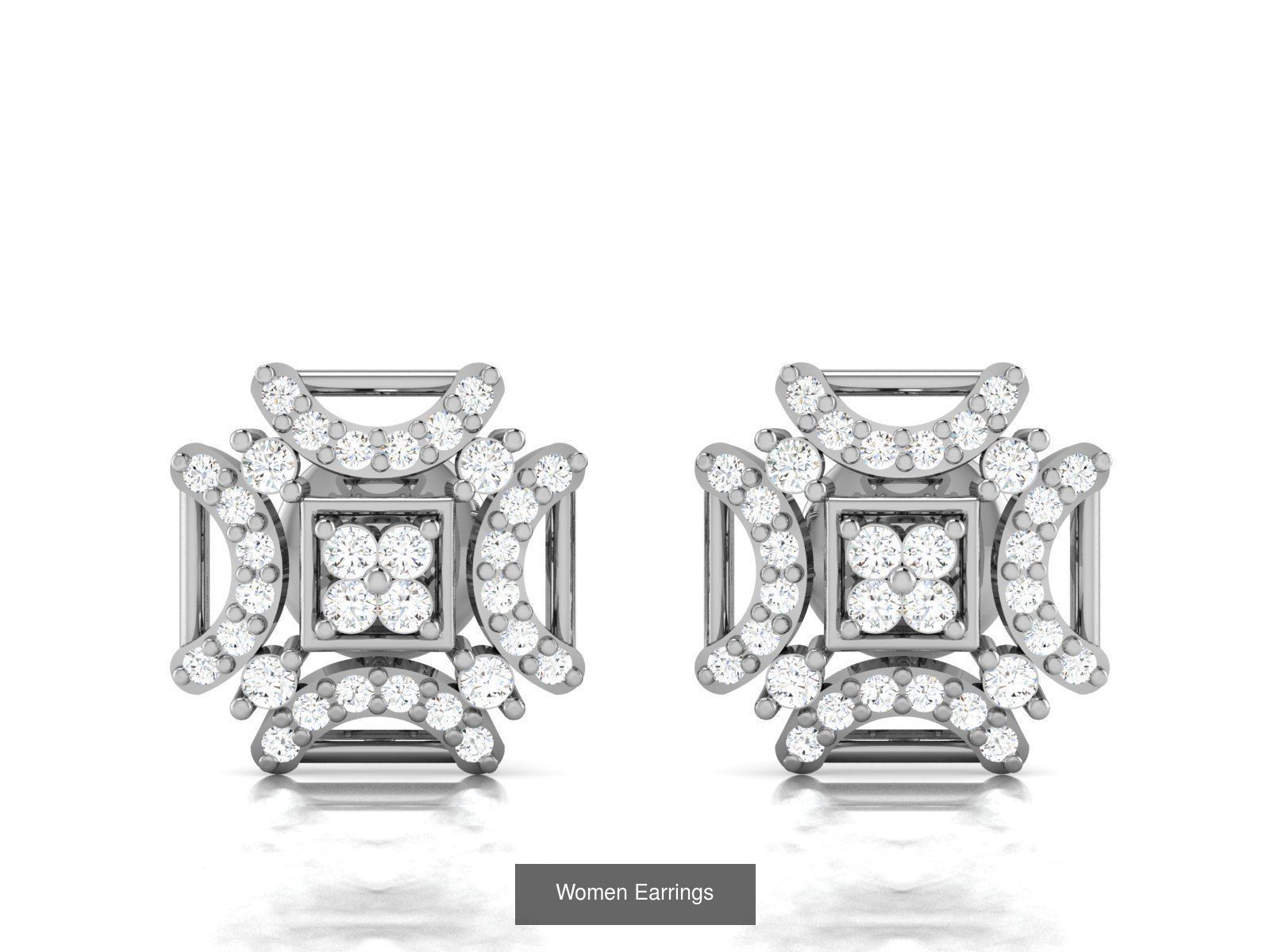 103 Women Earrings  3D Model Collection_106