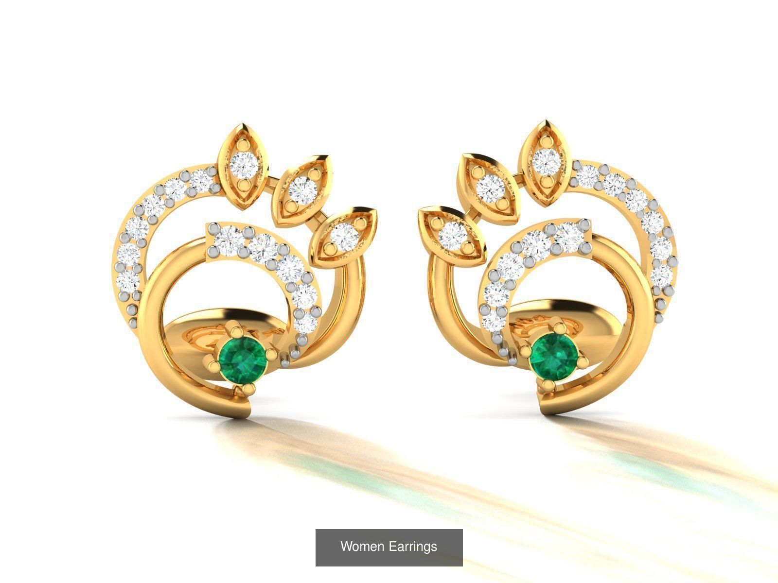 103 Women Earrings  3D Model Collection_120