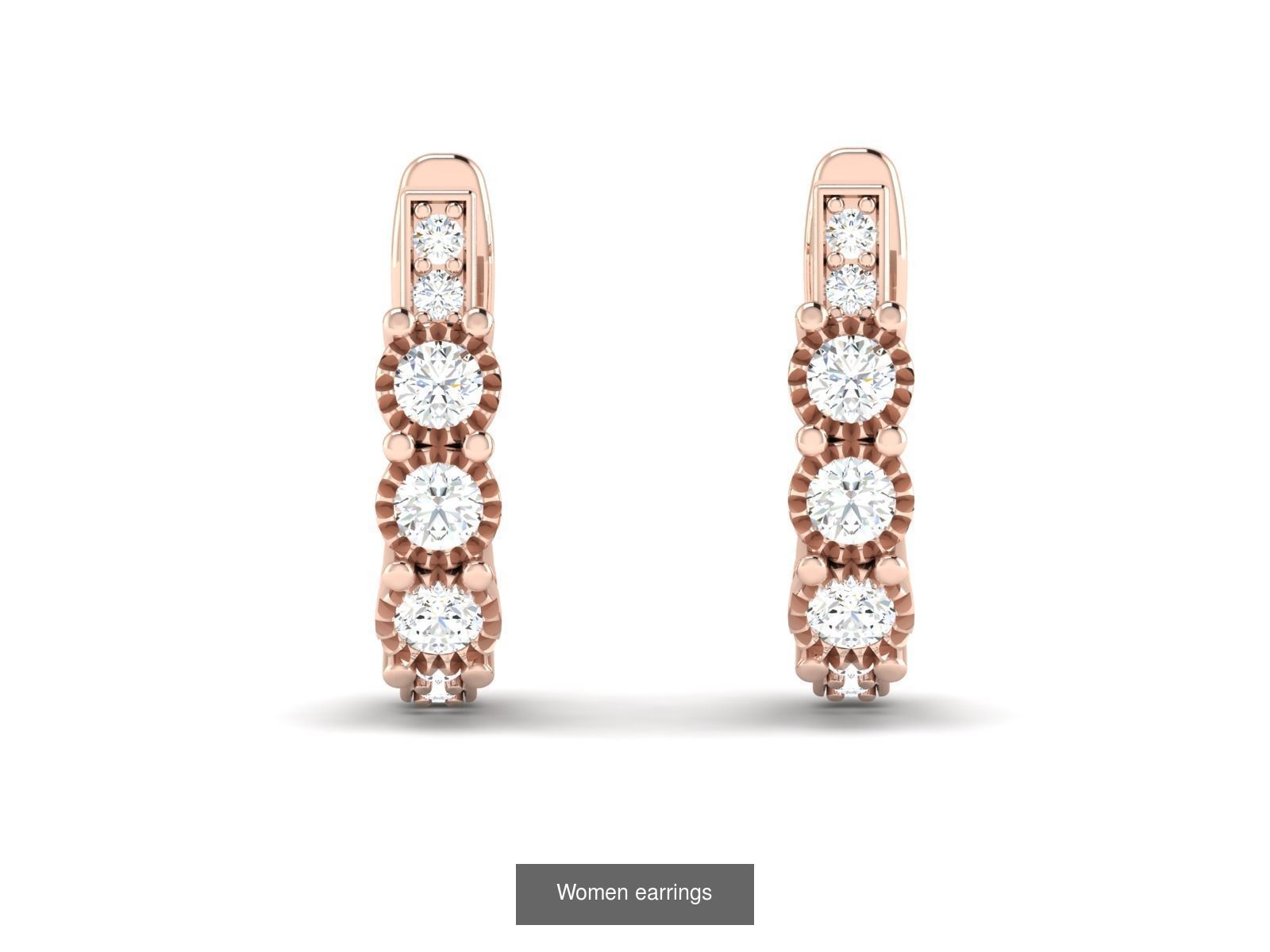 103 Women Earrings  3D Model Collection_44