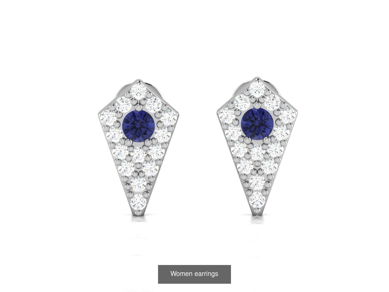 103 Women Earrings  3D Model Collection_74