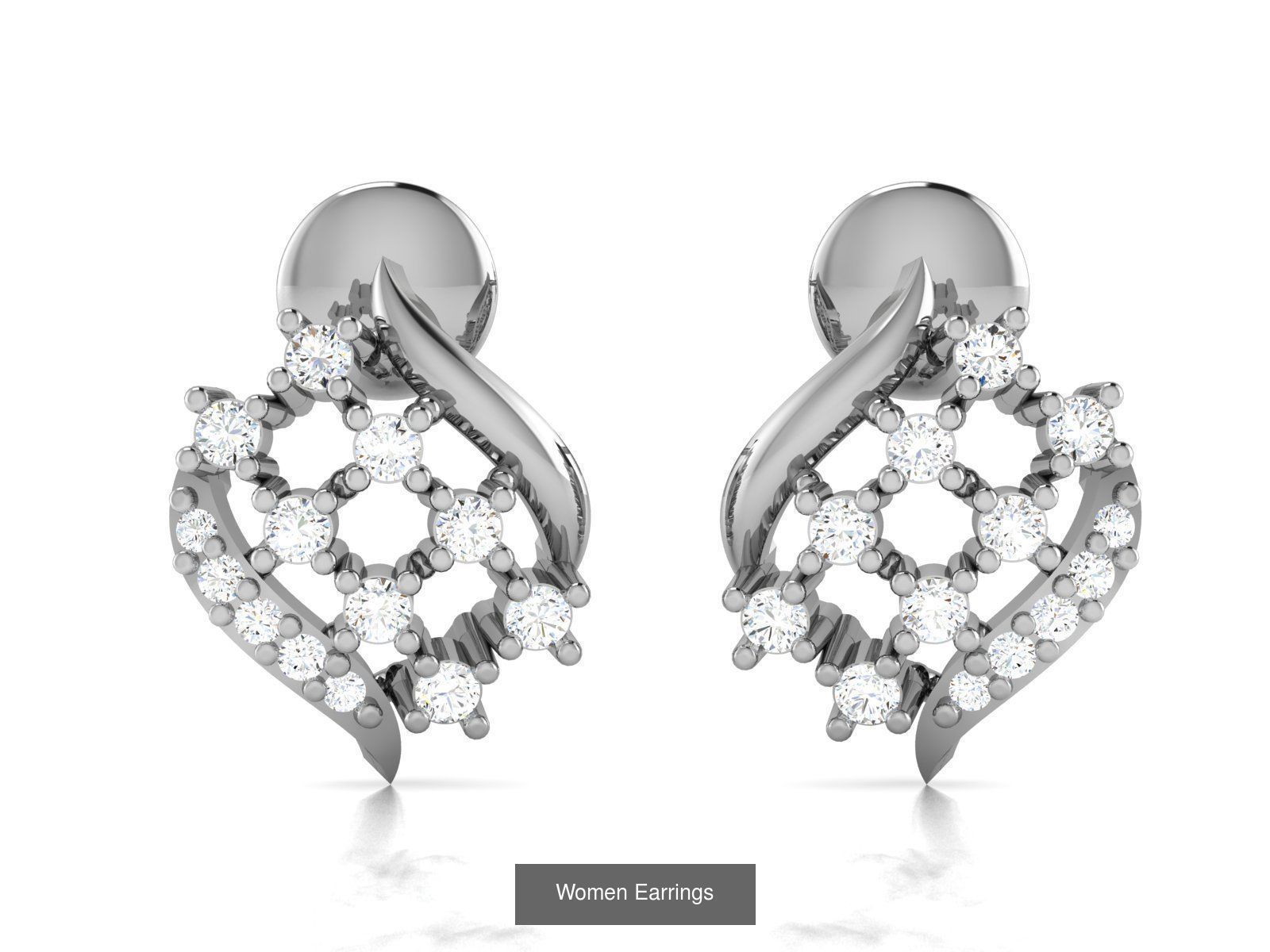 103 Women Earrings  3D Model Collection_110