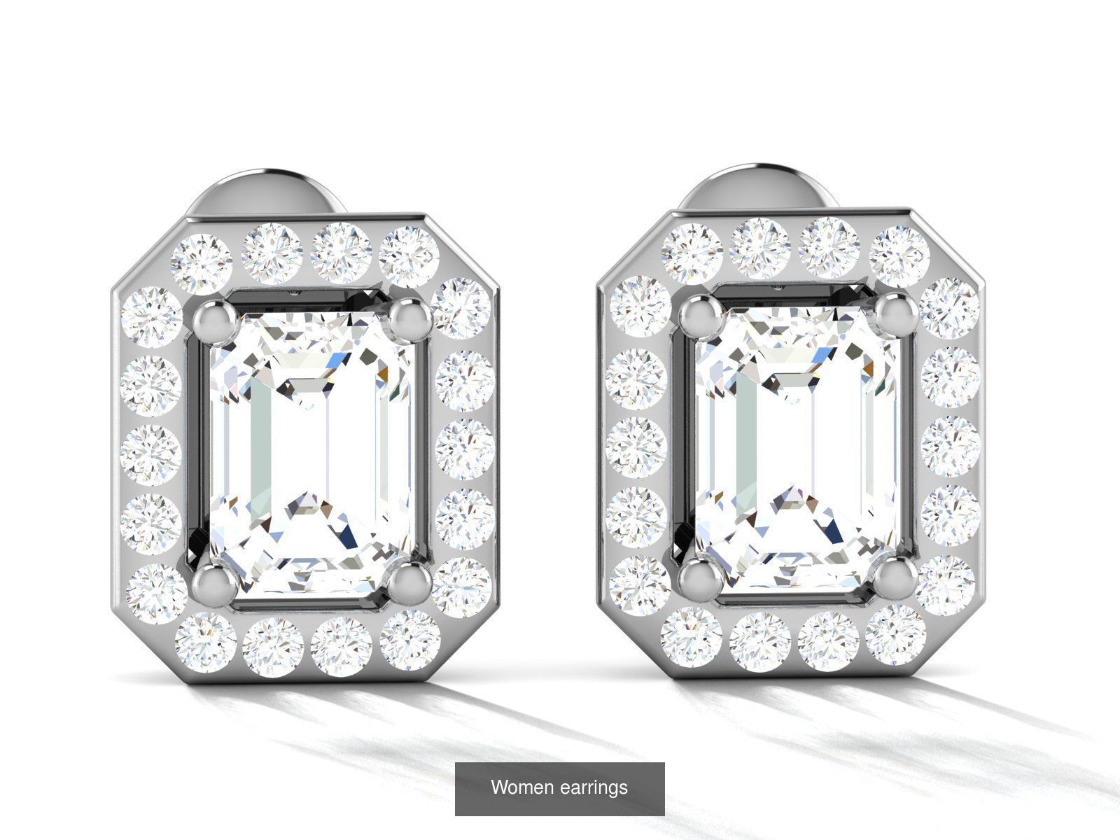 103 Women Earrings  3D Model Collection_64