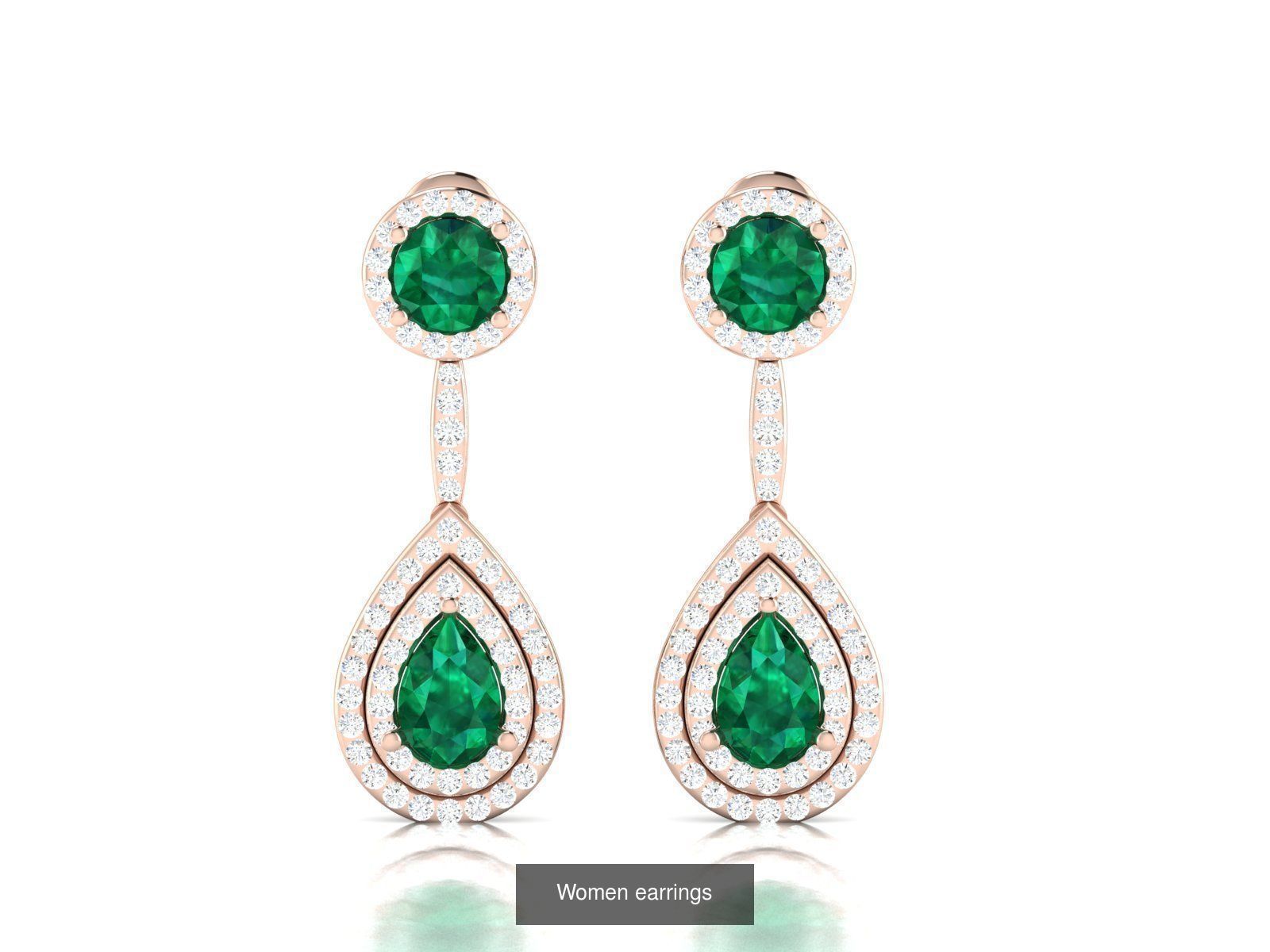 103 Women Earrings  3D Model Collection_92