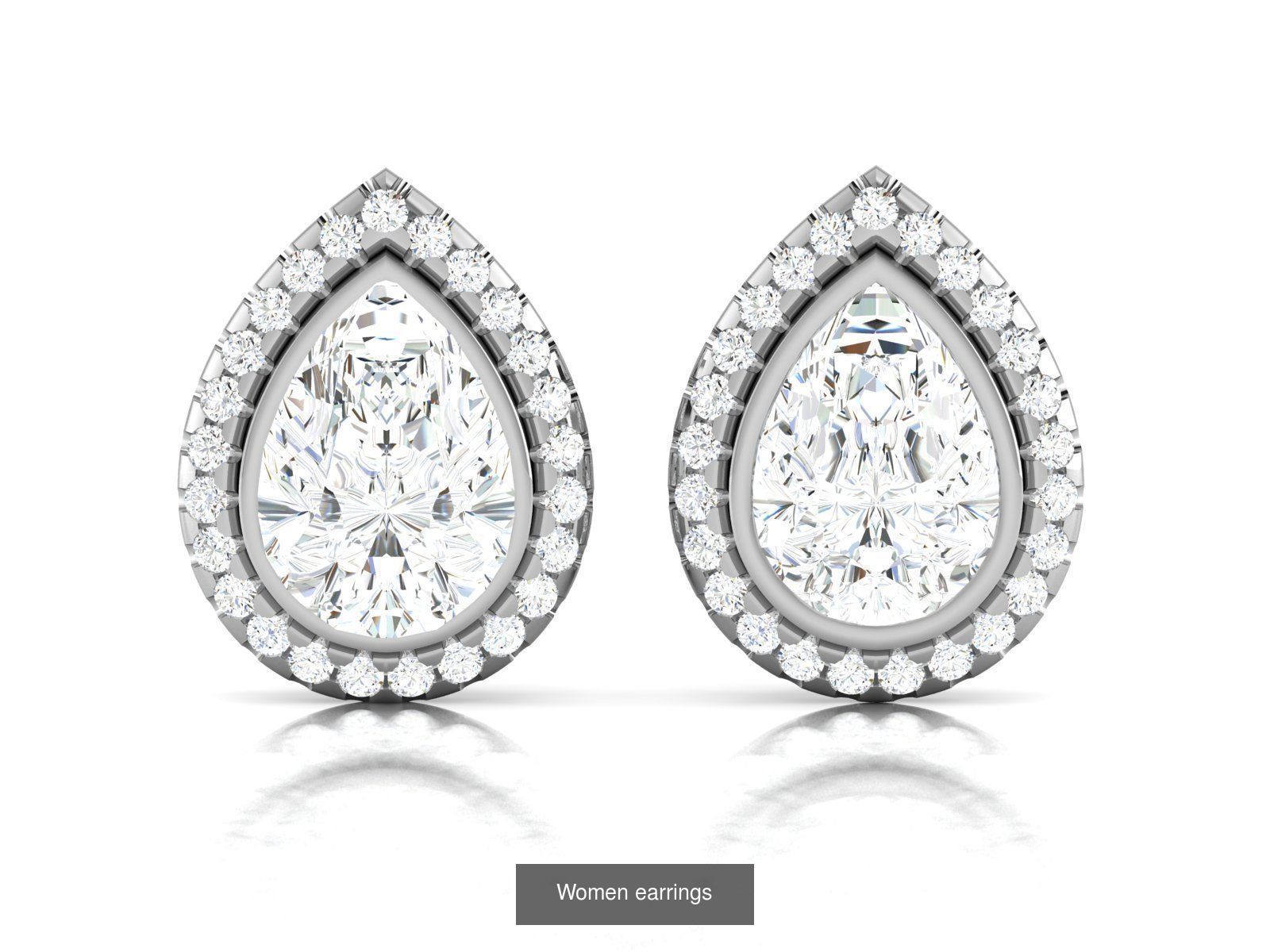103 Women Earrings  3D Model Collection_100