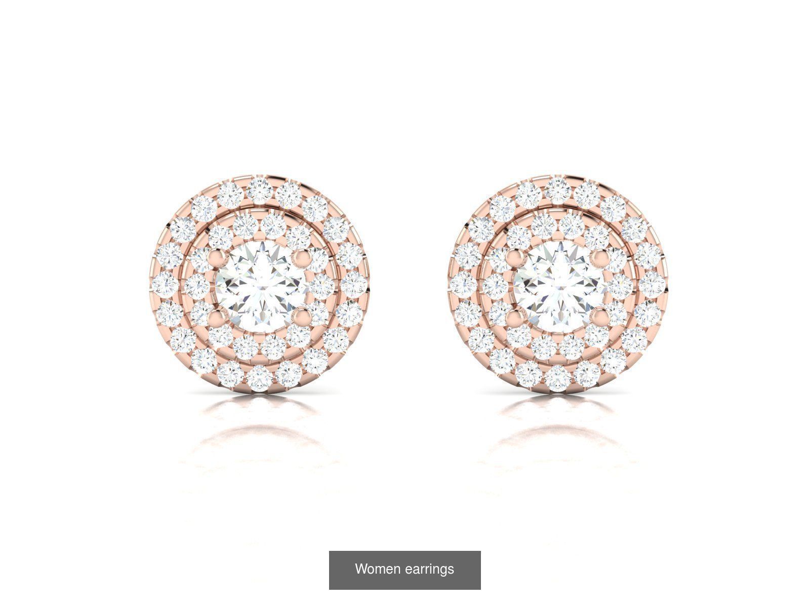 103 Women Earrings  3D Model Collection_62