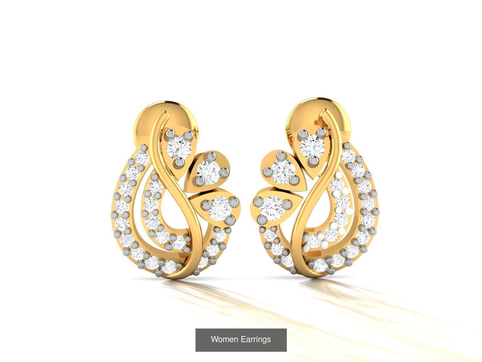 103 Women Earrings  3D Model Collection_128