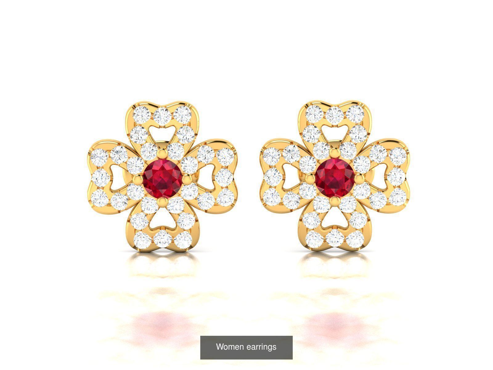 103 Women Earrings  3D Model Collection_75