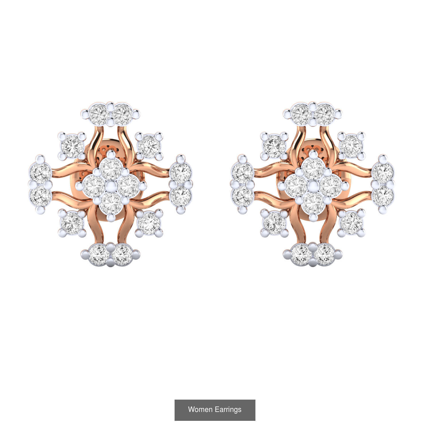 103 Women Earrings  3D Model Collection_129