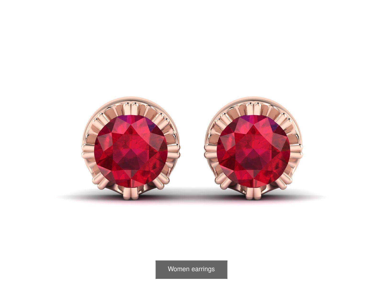 103 Women Earrings  3D Model Collection_83