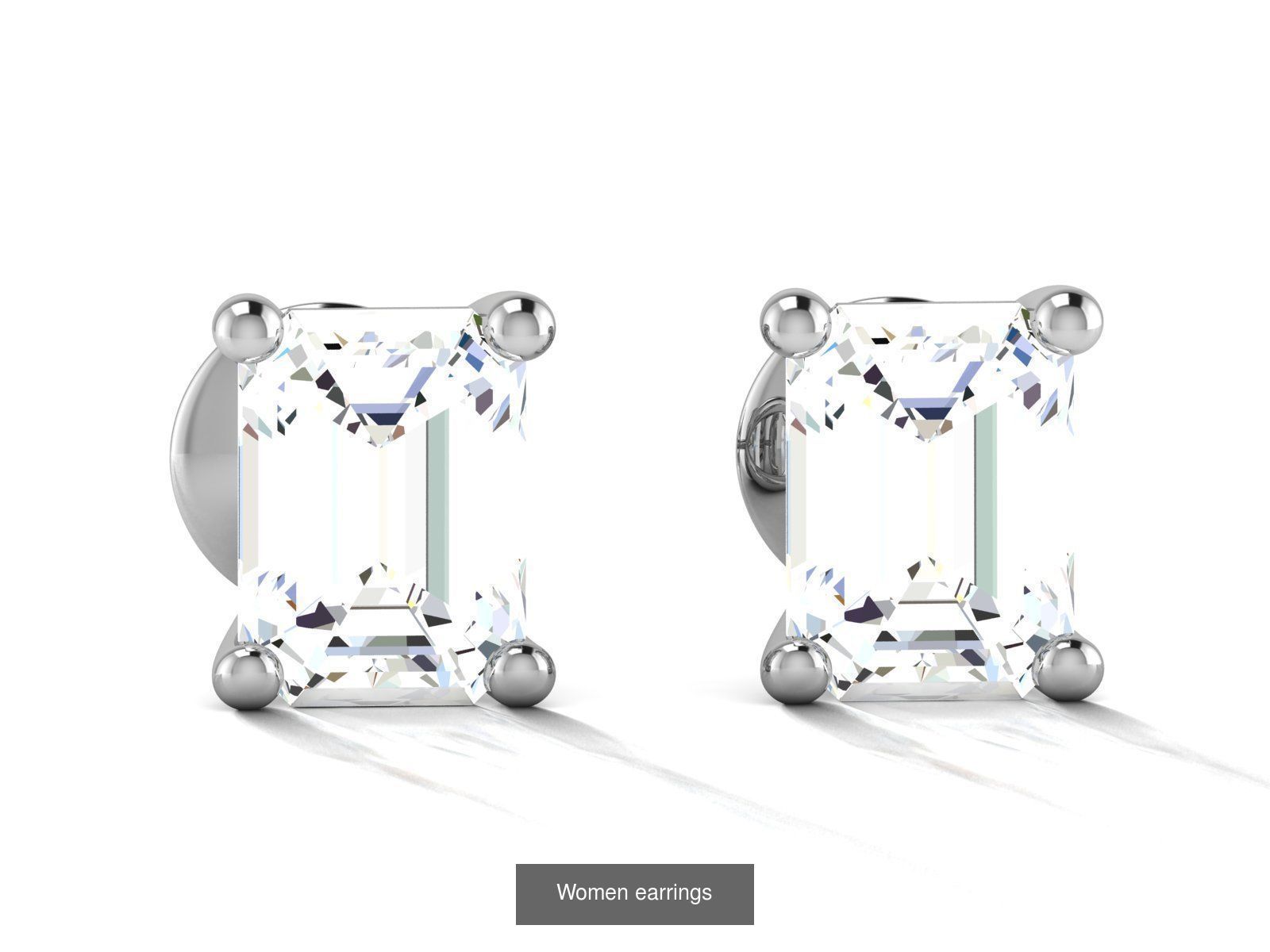 103 Women Earrings  3D Model Collection_95