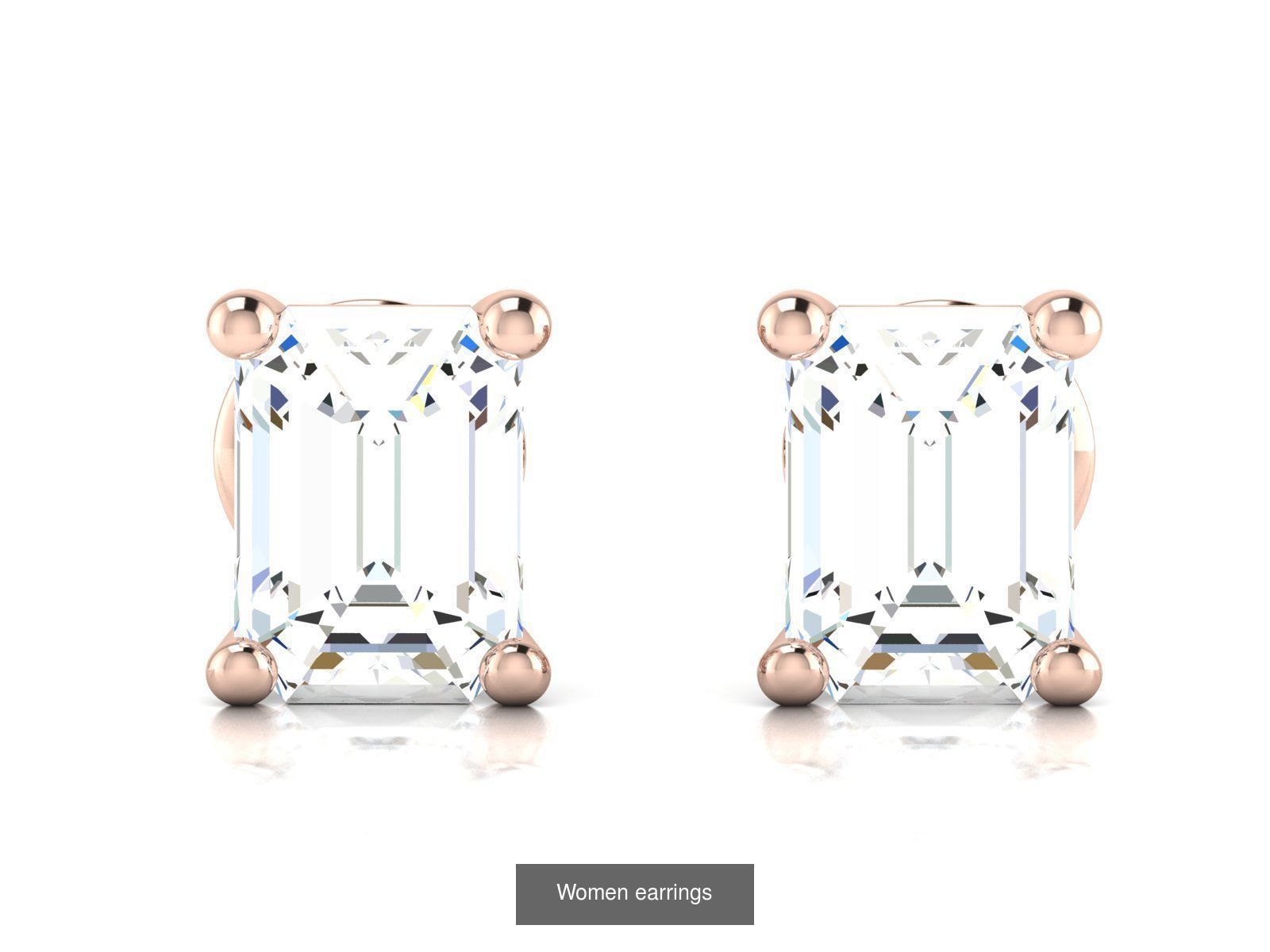 103 Women Earrings  3D Model Collection_47