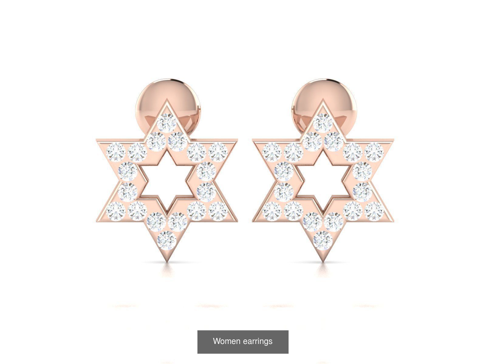 103 Women Earrings  3D Model Collection_56