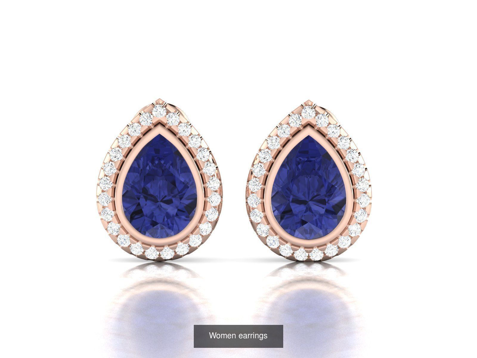 103 Women Earrings  3D Model Collection_78
