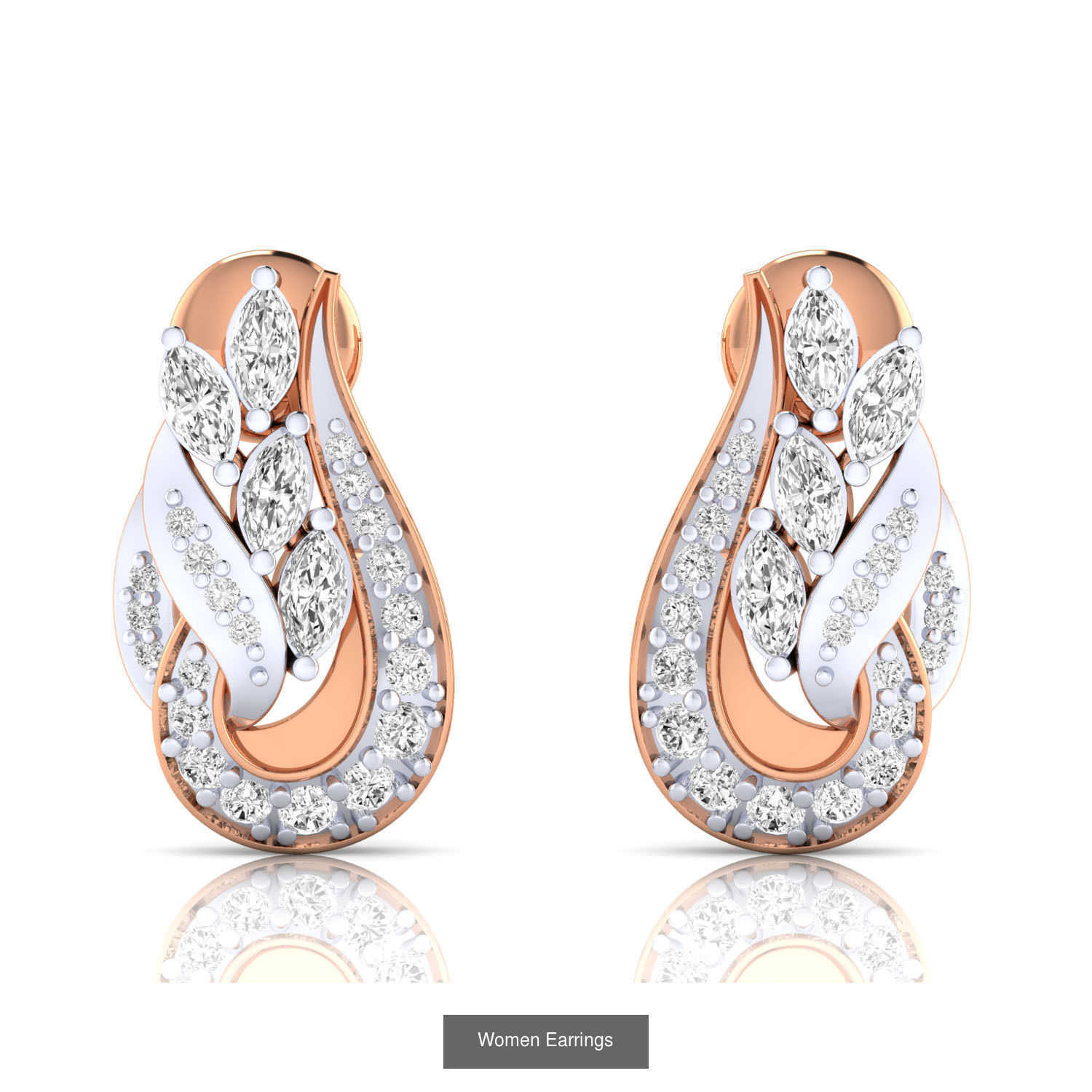 103 Women Earrings  3D Model Collection_134