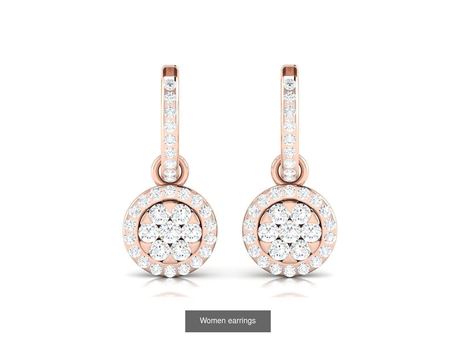 103 Women Earrings  3D Model Collection_65