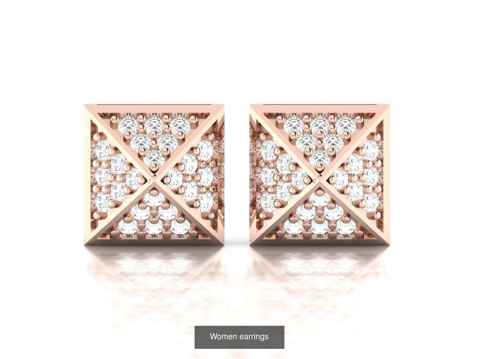 103 Women Earrings  3D Model Collection_91