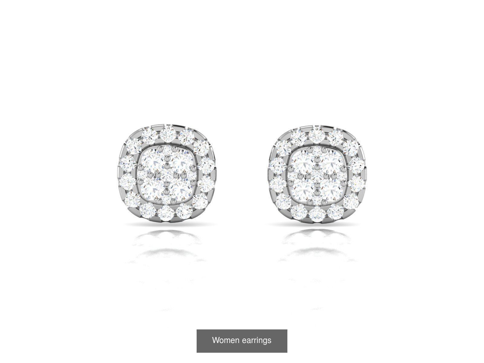 103 Women Earrings  3D Model Collection_76