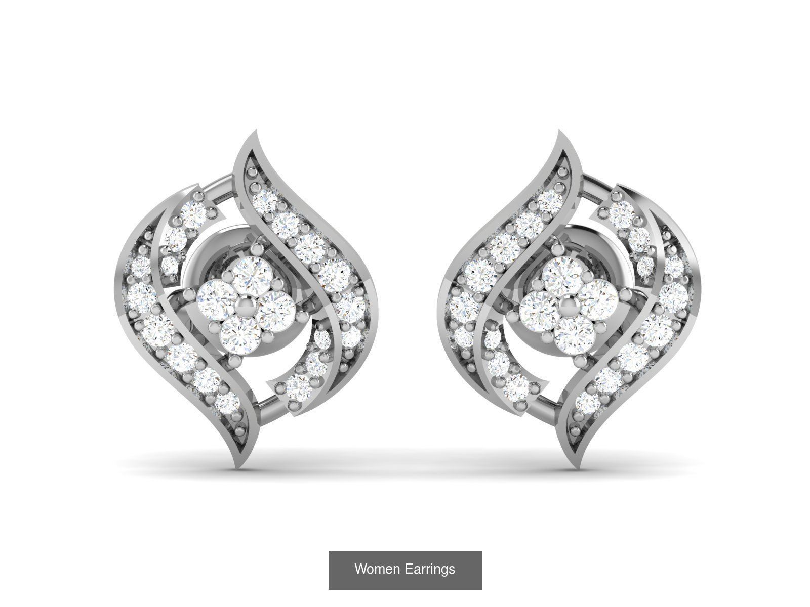 103 Women Earrings  3D Model Collection_126