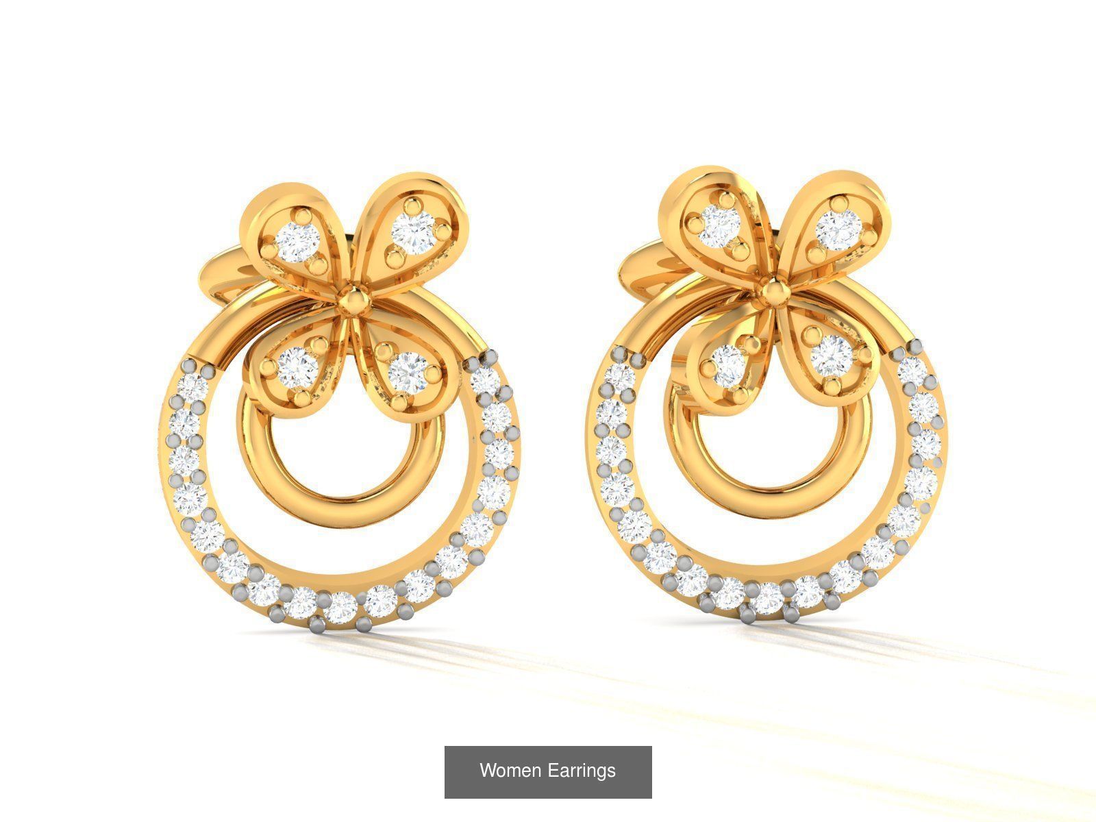 103 Women Earrings  3D Model Collection_122
