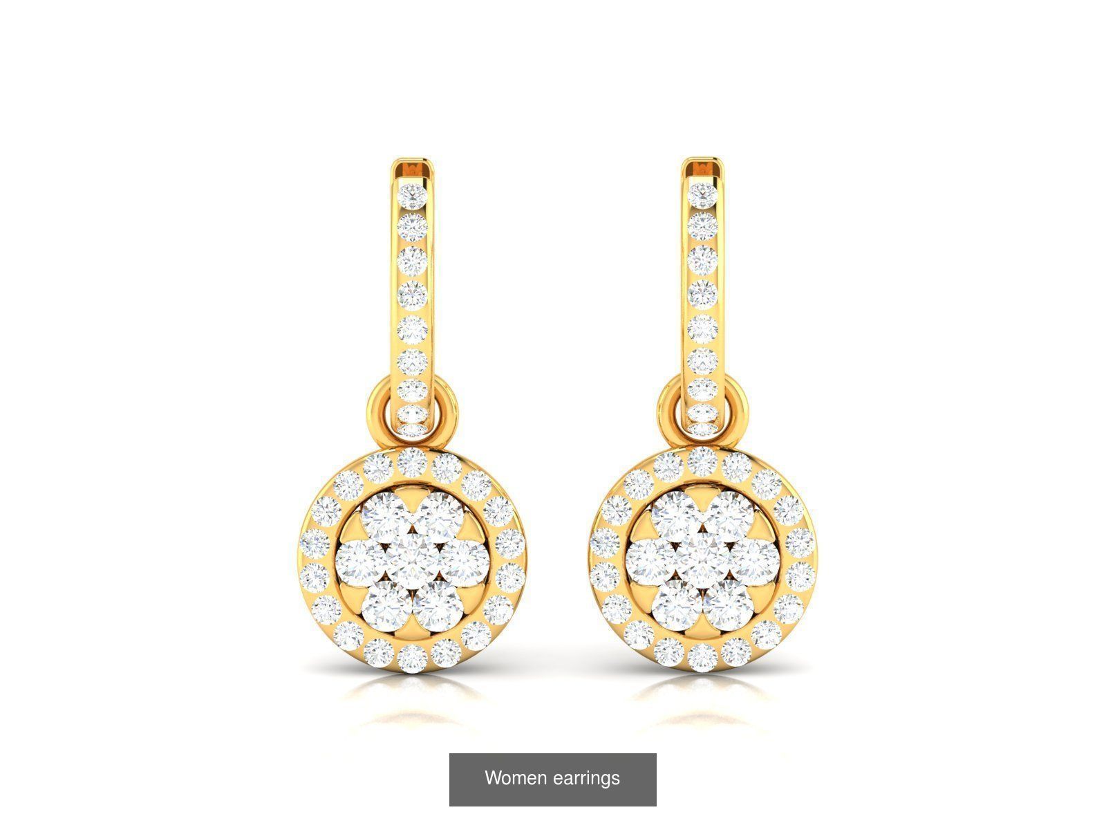 103 Women Earrings  3D Model Collection_90