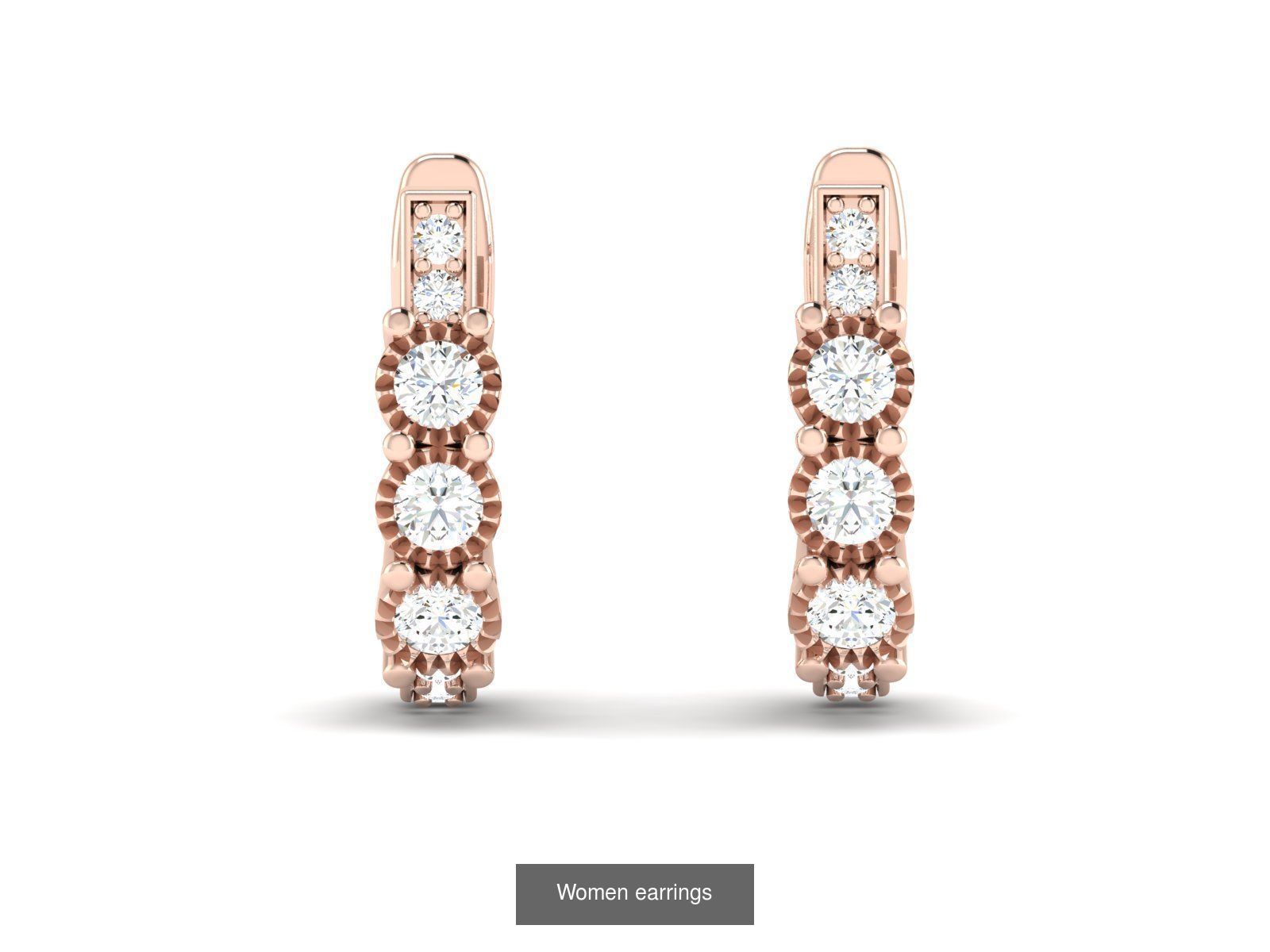 103 Women Earrings  3D Model Collection_69