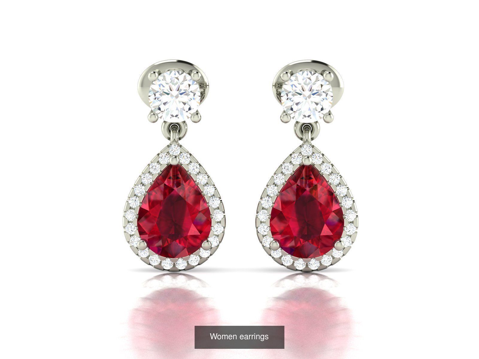 103 Women Earrings  3D Model Collection_80