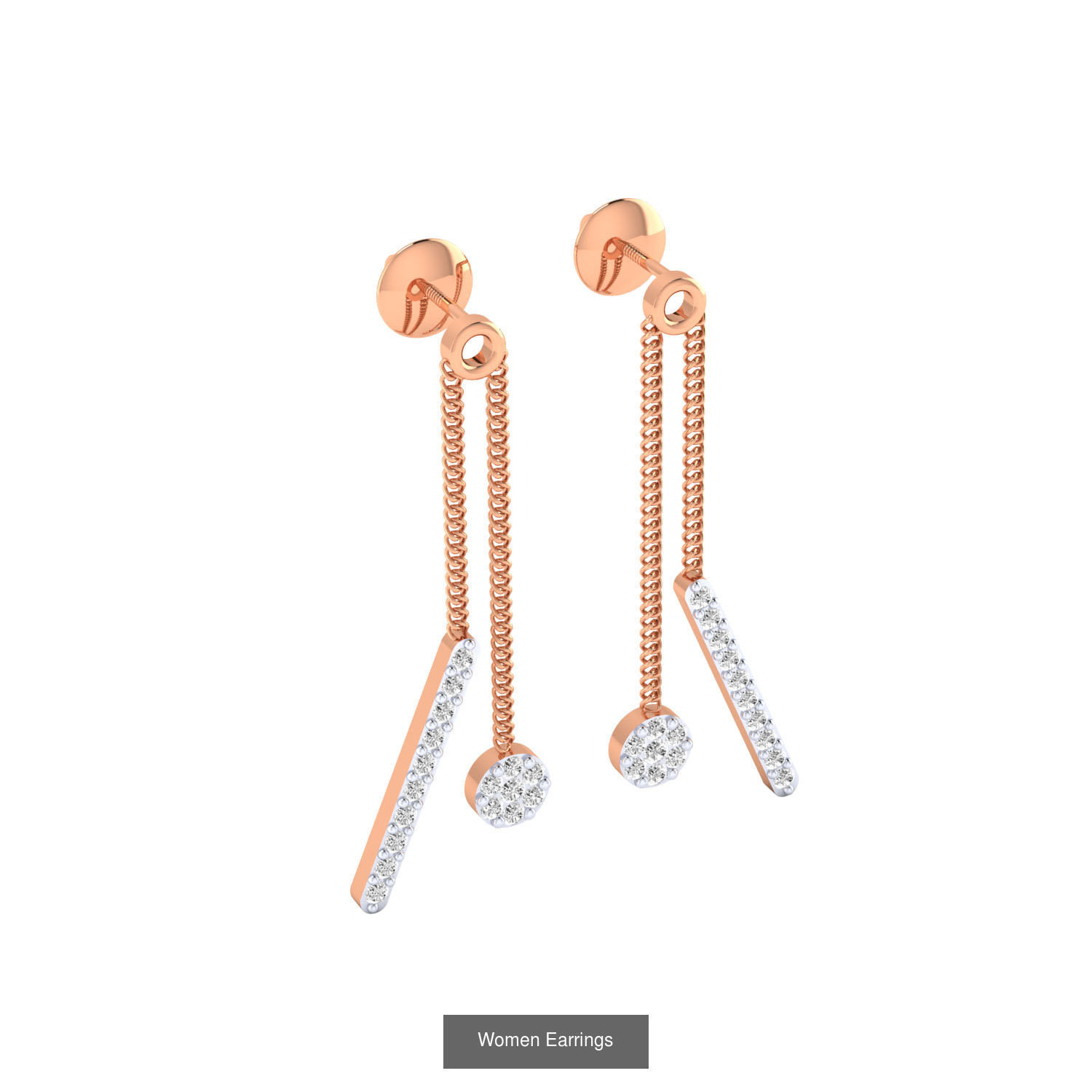 103 Women Earrings  3D Model Collection_136