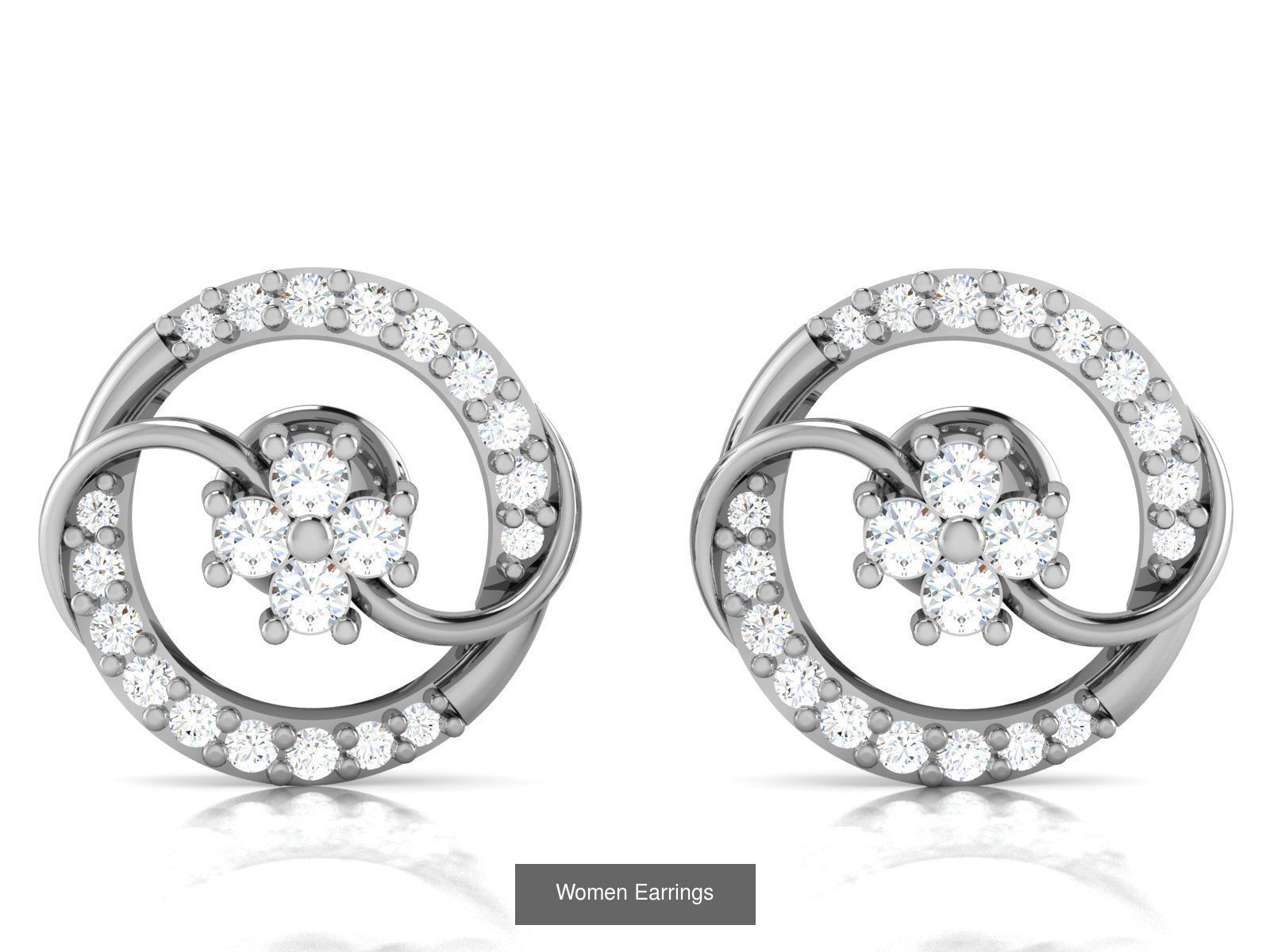 103 Women Earrings  3D Model Collection_115