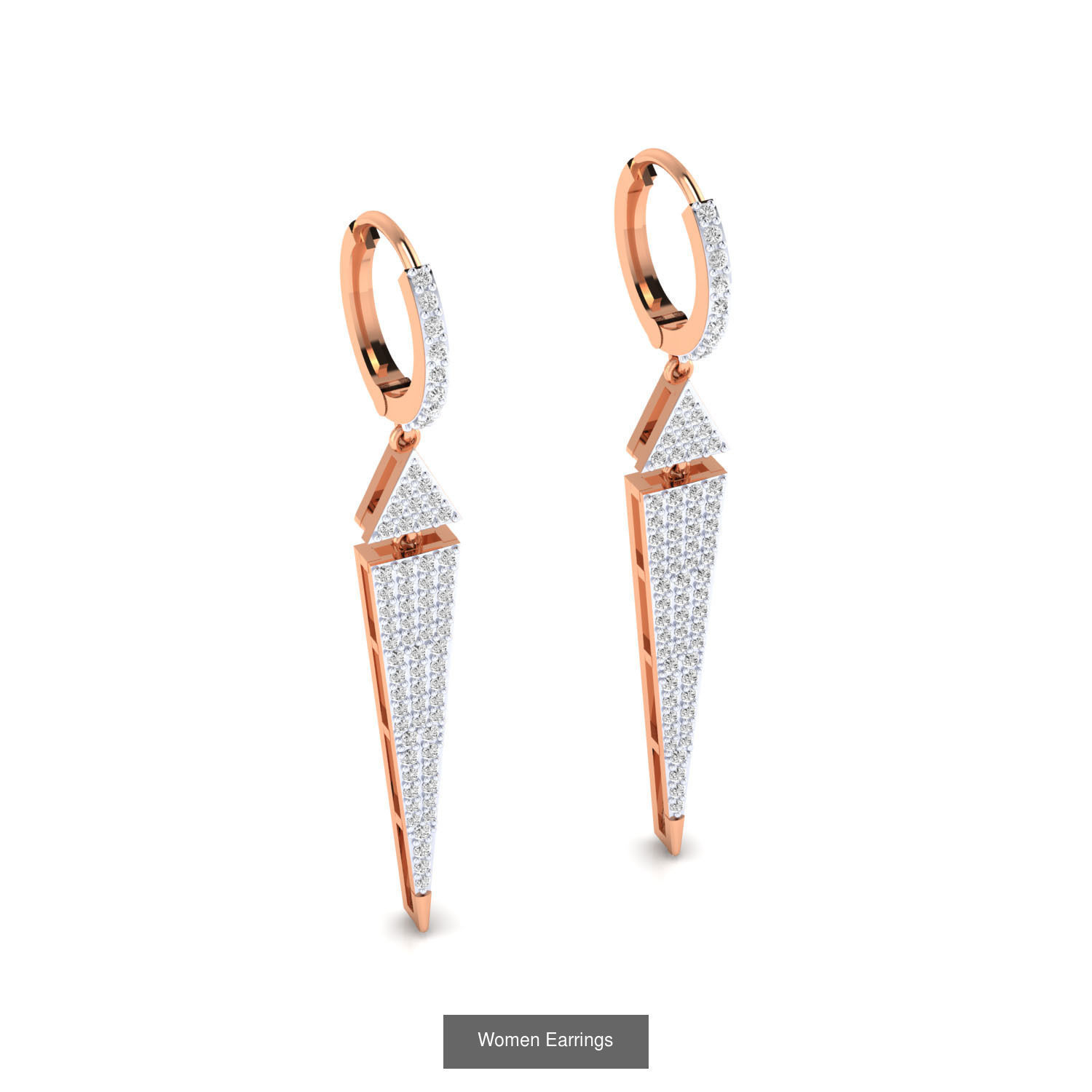 103 Women Earrings  3D Model Collection_138
